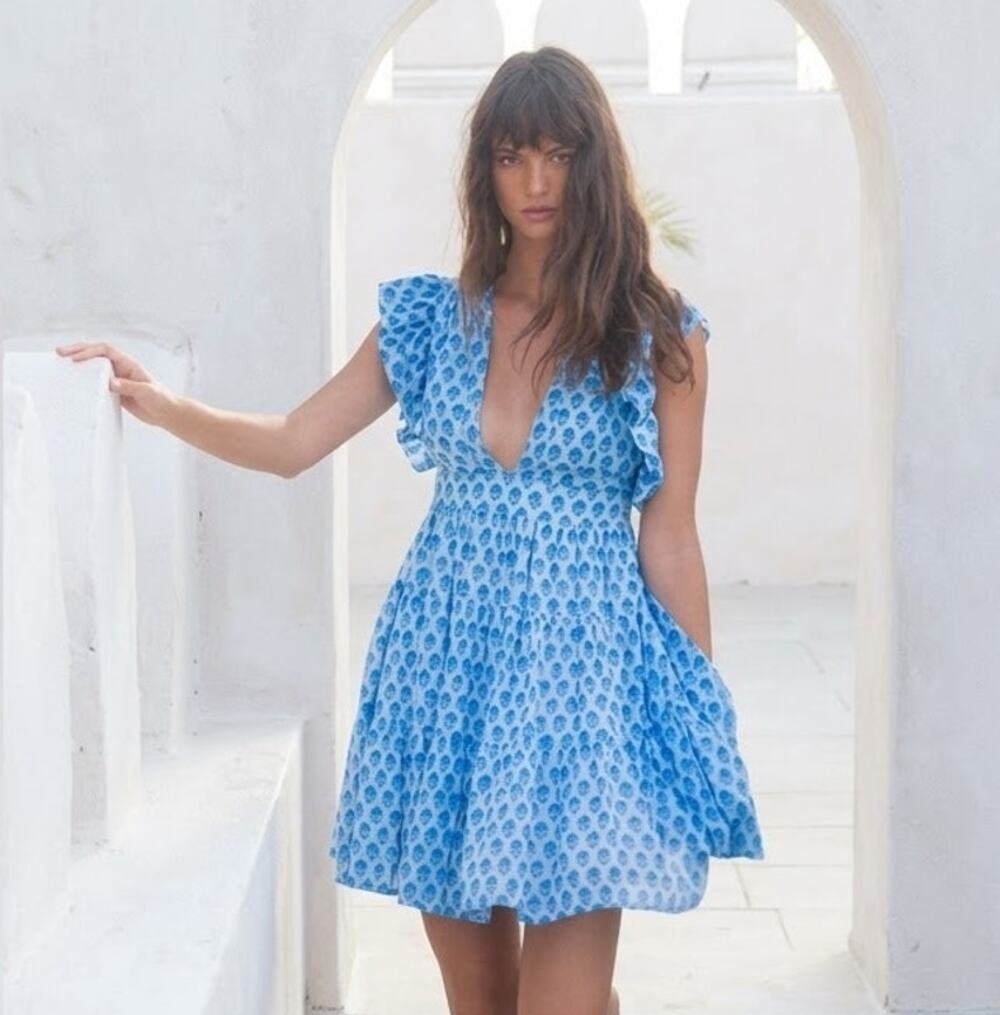 OLIPHANT Cross Back Mini Dress Size L NWT